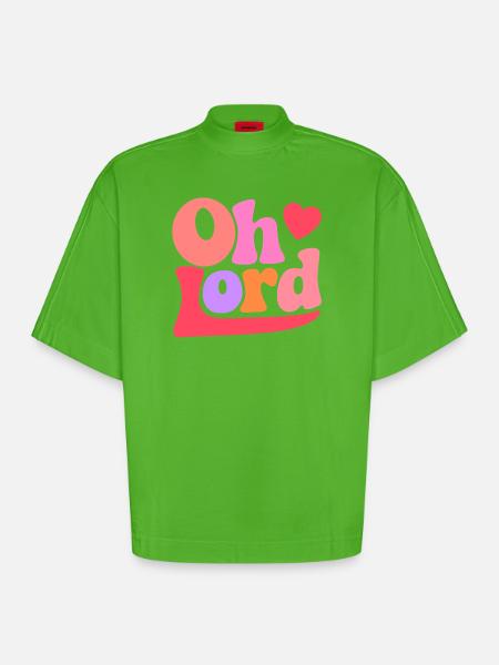 Seigneur - T-shirt bio épais oversize Boxy fabriqué en UE - Apple Neon