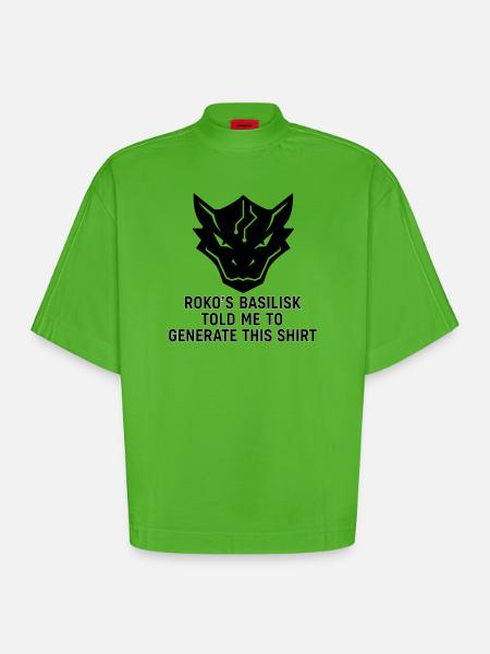 Generated by the Basilisk - Heavyweight Oversized Organic Boxy T-Shirt Made in EU - Apple Neon