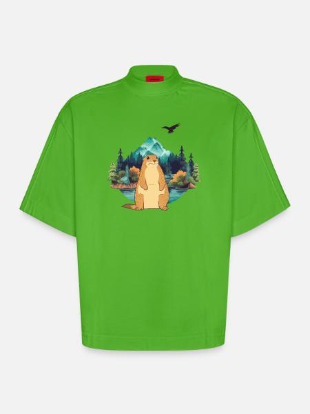 Murmeltier - Heavyweight Oversized Organic Boxy T-Shirt Made in EU - Apple Neon