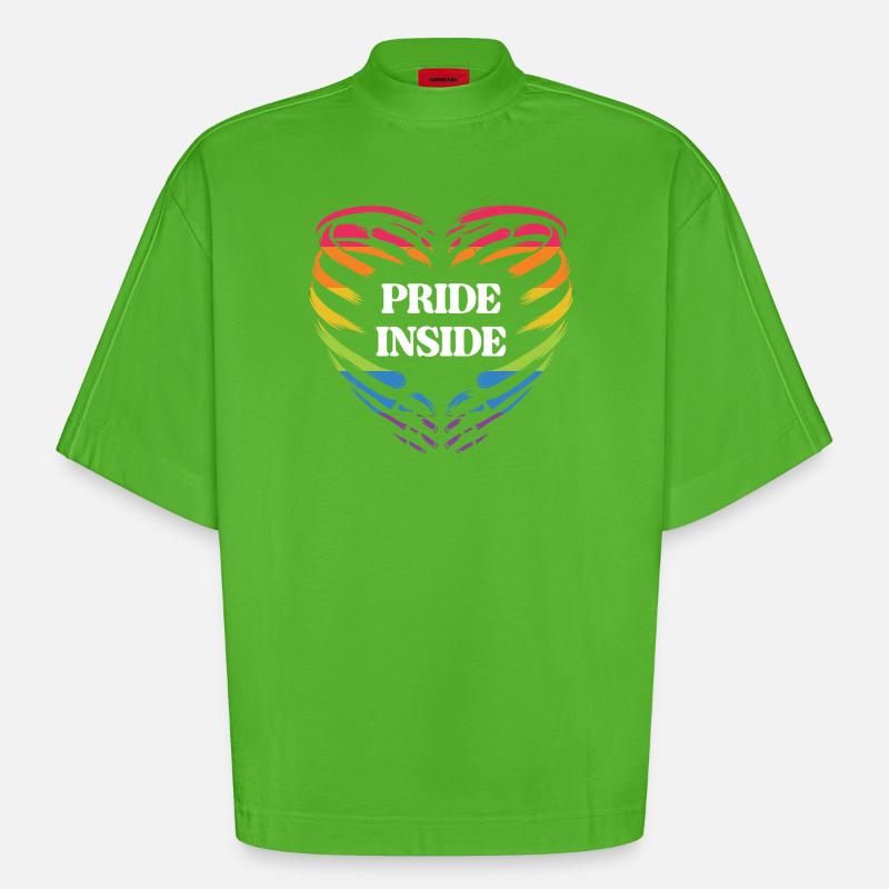 LGBT Pride Monat - Pride Inside - Heavyweight Oversized Organic Boxy T-Shirt Made in EU - Apple Neon