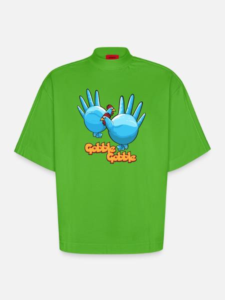 Hühner-Steckrüben-Zelte mit wunderschönen Hühnermustern - Heavyweight Oversized Organic Boxy T-Shirt Made in EU - Apple Neon