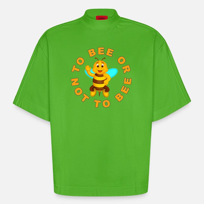 Biene oder nicht Biene - Heavyweight Oversized Organic Boxy T-Shirt Made in EU - Apple Neon
