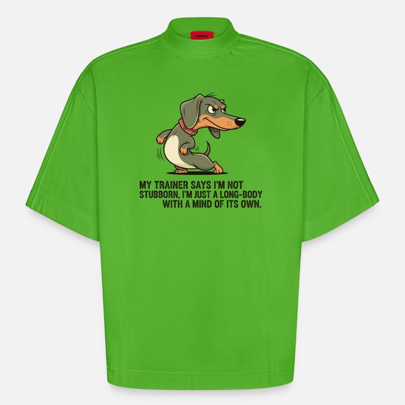 Langkörper mit eigenem Kopf - Heavyweight Oversized Organic Boxy T-Shirt Made in EU - Apple Neon
