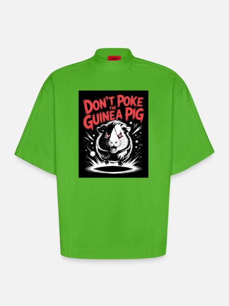 Warnung vor gefährlichem Meerschweinchen - Heavyweight Oversized Organic Boxy T-Shirt Made in EU - Apple Neon