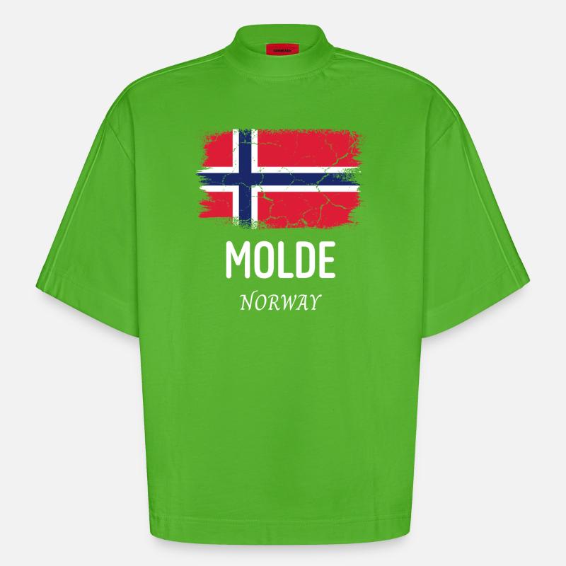 Molde - T-shirt bio épais oversize Boxy fabriqué en UE - Apple Neon