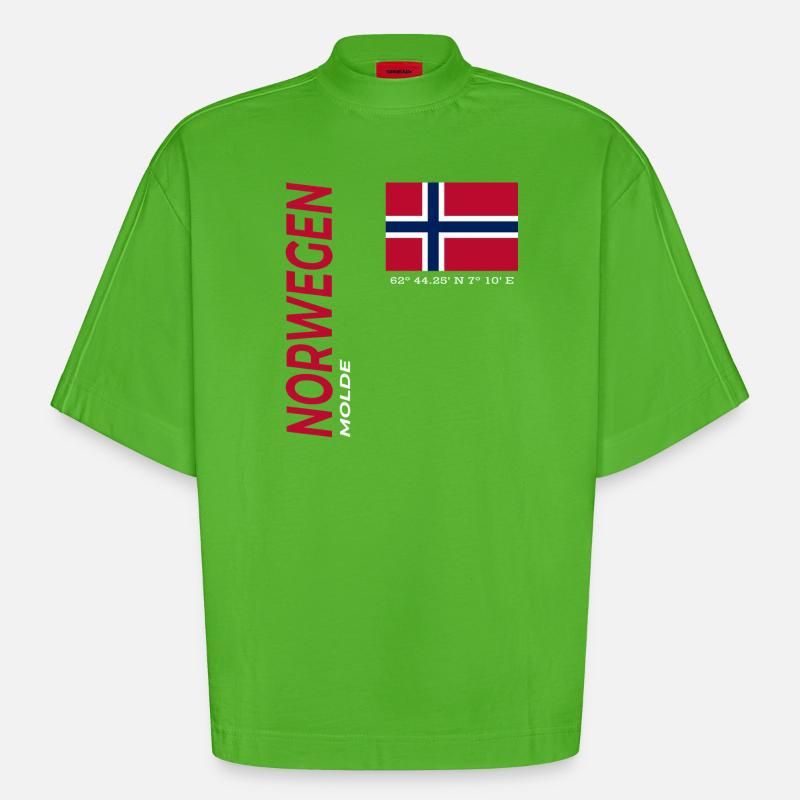 Molde - T-shirt bio épais oversize Boxy fabriqué en UE - Apple Neon