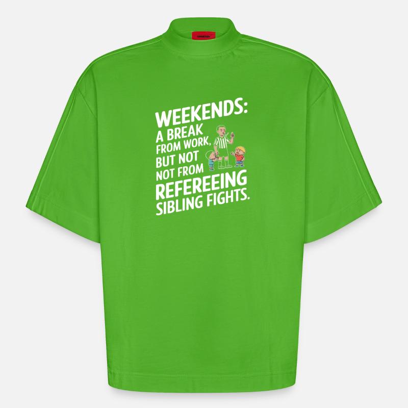 Chemise de référence Weekend Sibling - T-shirt bio épais oversize Boxy fabriqué en UE - Apple Neon
