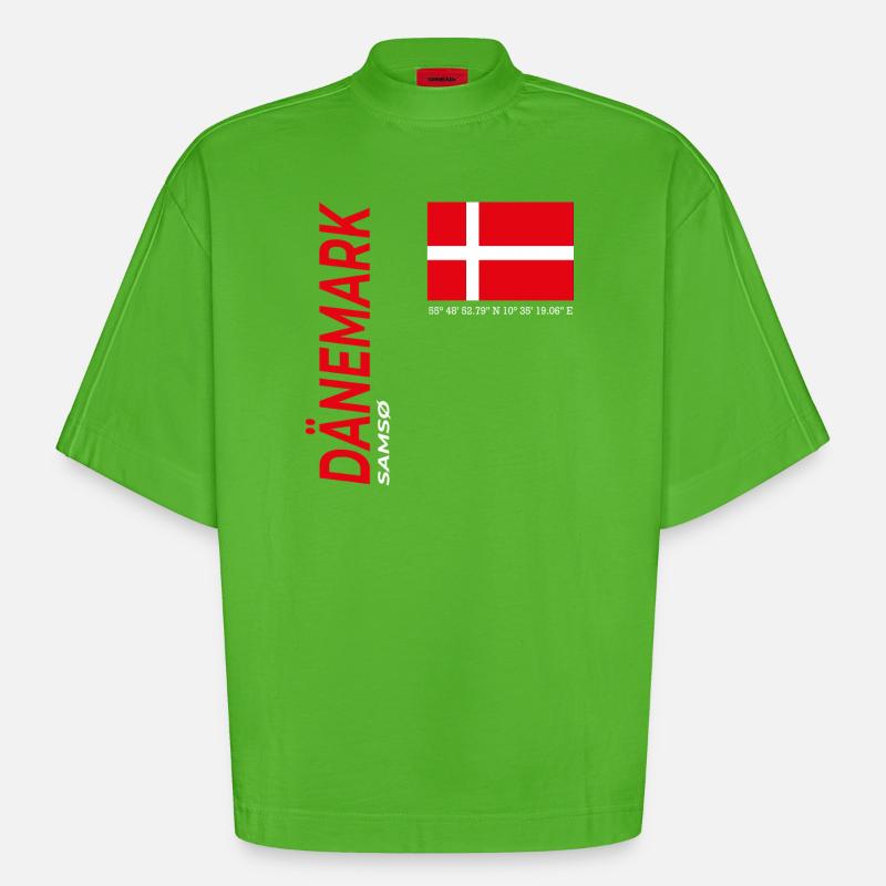 Samso - Heavyweight Oversized Organic Boxy T-Shirt Made in EU - Apple Neon