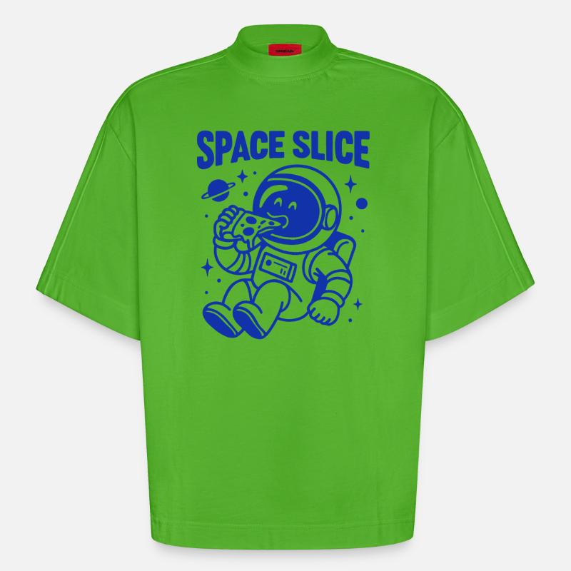 Conception de bébé astronaute de l’espace - T-shirt bio épais oversize Boxy fabriqué en UE - Apple Neon