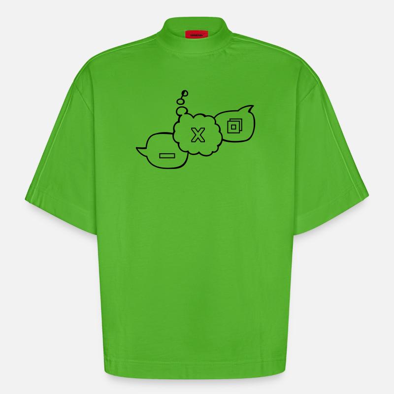 Computer speech bubbles - Heavyweight Oversized Organic Boxy T-Shirt Made in EU - Apple Neon