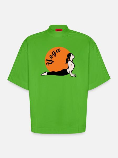 Yoga Love - Heavyweight Oversized Organic Boxy T-Shirt Made in EU - Apple Neon