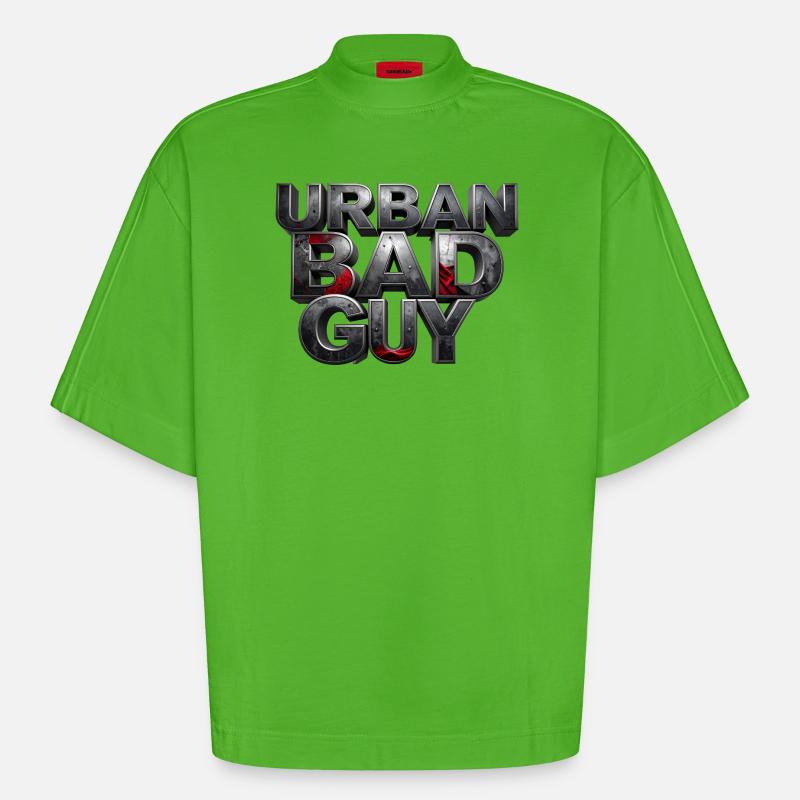 Bad Guy Urban – le joueur - T-shirt bio épais oversize Boxy fabriqué en UE - Apple Neon