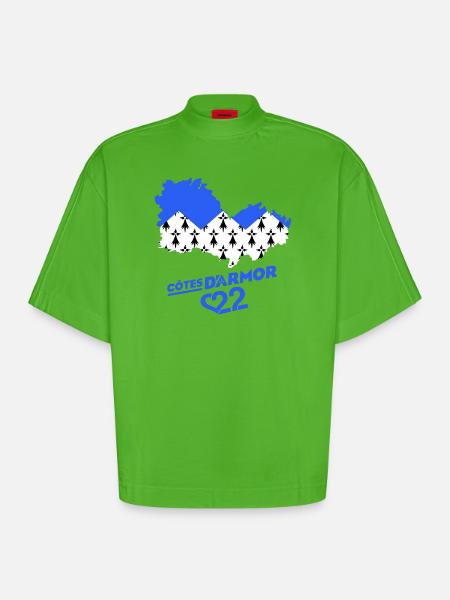 Cotes d'Armor 22 - Heavyweight Oversized Organic Boxy T-Shirt Made in EU - Apple Neon