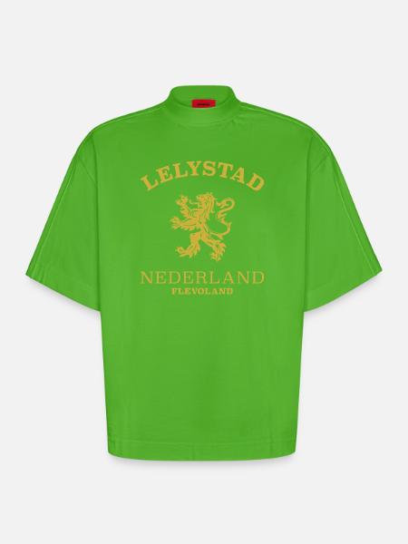 Lelystad, Norway, Norway - Heavyweight Oversized Organic Boxy T-Shirt Made in EU - Apple Neon