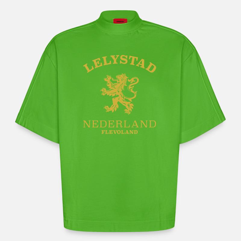 Lelystad Norway Norwegen - Heavyweight Oversized Organic Boxy T-Shirt Made in EU - Apple Neon