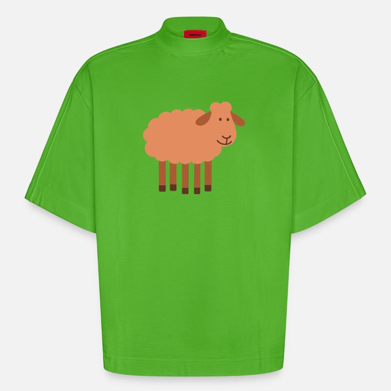 Schaf mit 5 Beinen seltene Perle - Heavyweight Oversized Organic Boxy T-Shirt Made in EU - Apple Neon