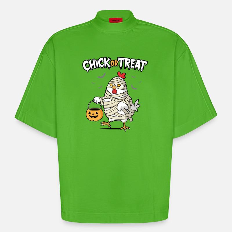 Küken oder Leckerli - Heavyweight Oversized Organic Boxy T-Shirt Made in EU - Apple Neon