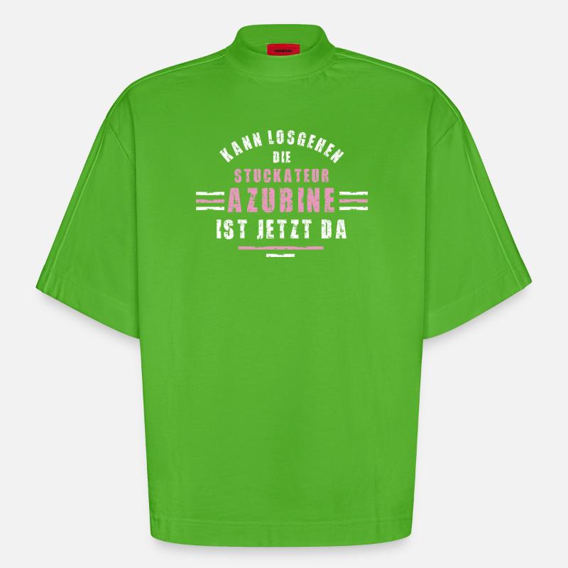 Plasterer apprentice training apprenticeship plasterer - Heavyweight Oversized Organic Boxy T-Shirt Made in EU - Apple Neon