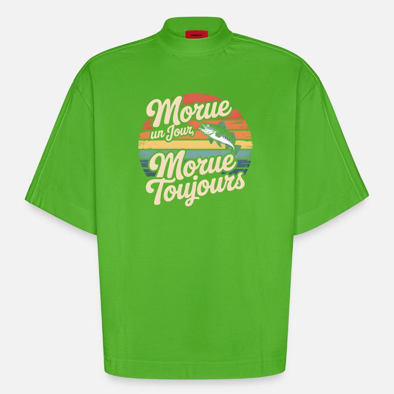 Once cod Cod - Heavyweight Oversized Organic Boxy T-Shirt Made in EU - Apple Neon