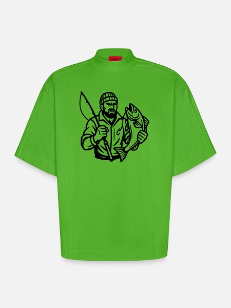 Pêcheur - T-shirt bio épais oversize Boxy fabriqué en UE - Apple Neon