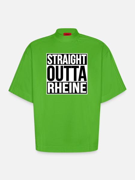 STRAIGHT OUTTA RHEINE - Heavyweight Oversized Organic Boxy T-Shirt Made in EU - Apple Neon