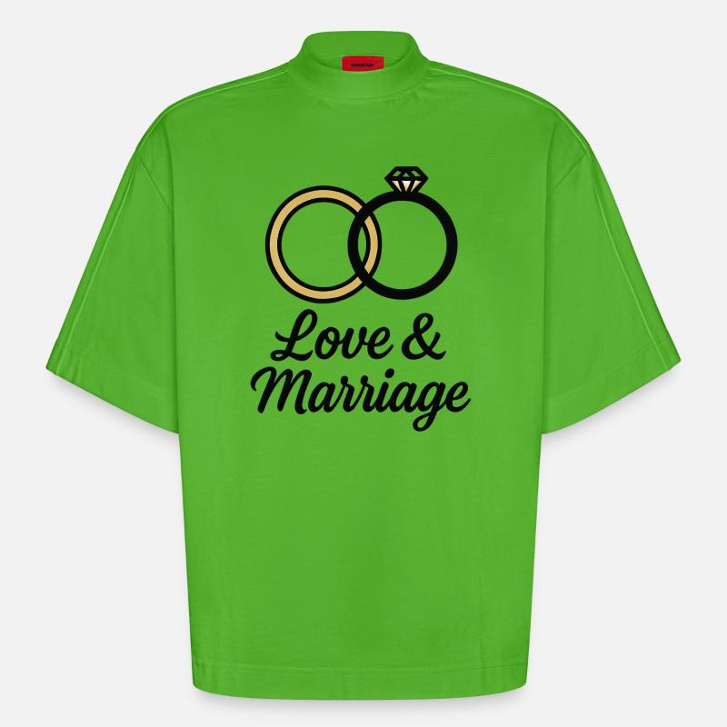 Liebe & Ehe Trauringe - Liebe & Ehe - Heavyweight Oversized Organic Boxy T-Shirt Made in EU - Apple Neon