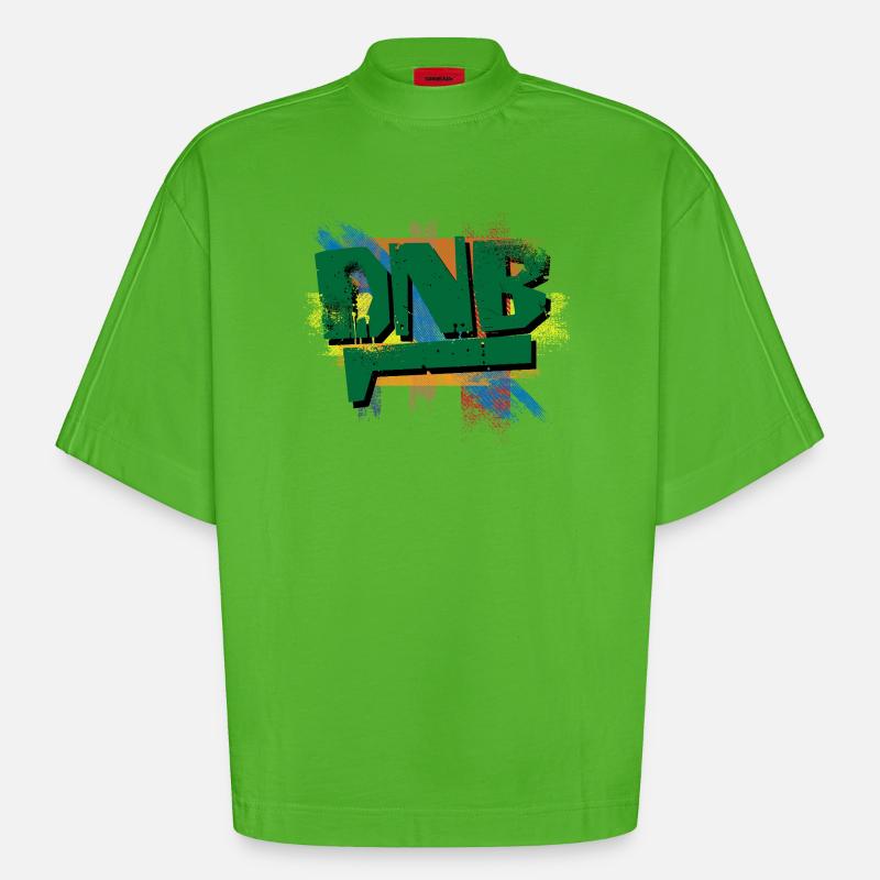 Explosion de graffitis DNB - T-shirt bio épais oversize Boxy fabriqué en UE - Apple Neon
