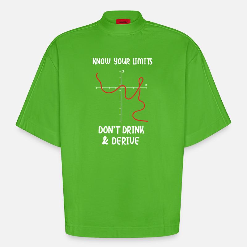 Math Math Math Teacher Mathematician - Heavyweight Oversized Organic Boxy T-Shirt Made in EU - Apple Neon