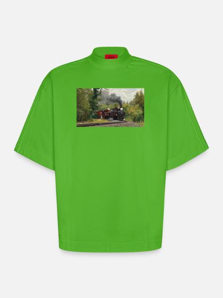 Double Double Fairlies - Heavyweight Oversized Organic Boxy T-Shirt Made in EU - Apple Neon