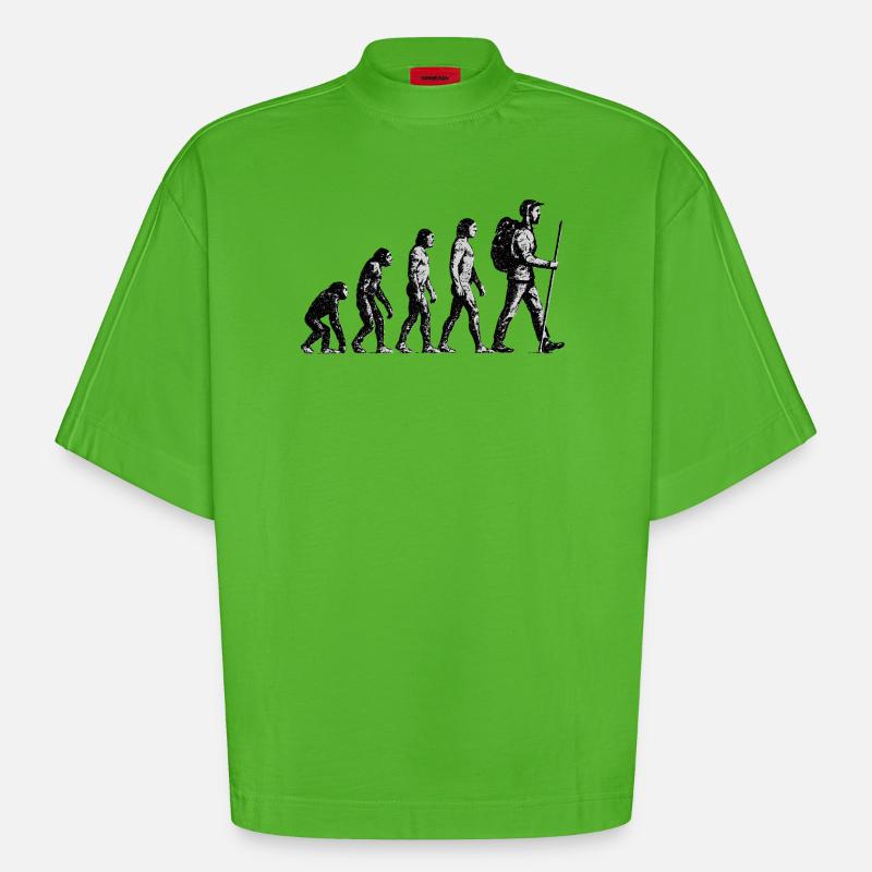Évolution vers le design grunge Wandersmann - T-shirt bio épais oversize Boxy fabriqué en UE - Apple Neon