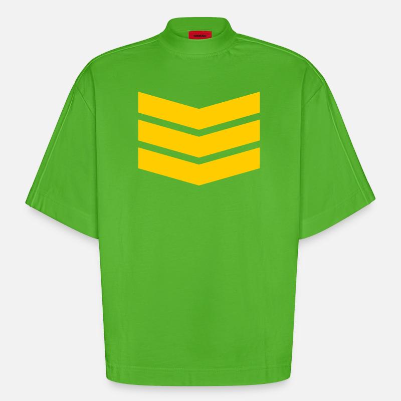 Chevron Stack Bold Pattern - Heavyweight Oversized Organic Boxy T-Shirt Made in EU - Apple Neon