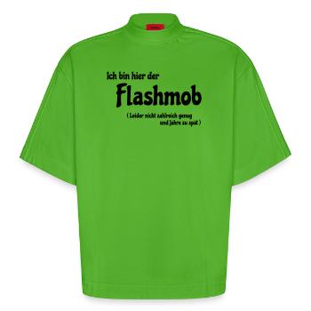 Flash mob - Heavyweight Oversized Organic Boxy T-Shirt Made in EU - Apple Neon - Front