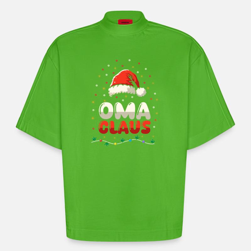 Noël Mère Mère Noël - T-shirt bio épais oversize Boxy fabriqué en UE - Apple Neon