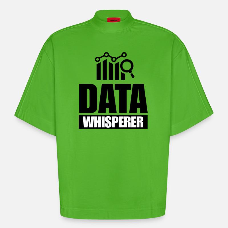 Data Analyst Scientist Engineering Analysis - Heavyweight Oversized Organic Boxy T-Shirt Made in EU - Apple Neon