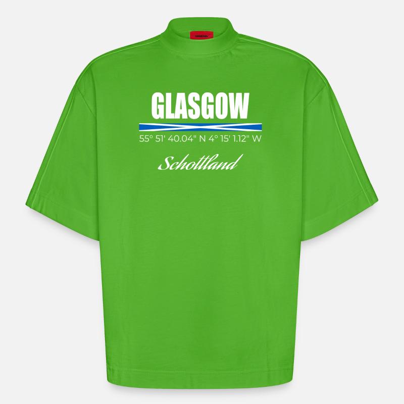 Glasgow - Heavyweight Oversized Organic Boxy T-Shirt Made in EU - Apple Neon