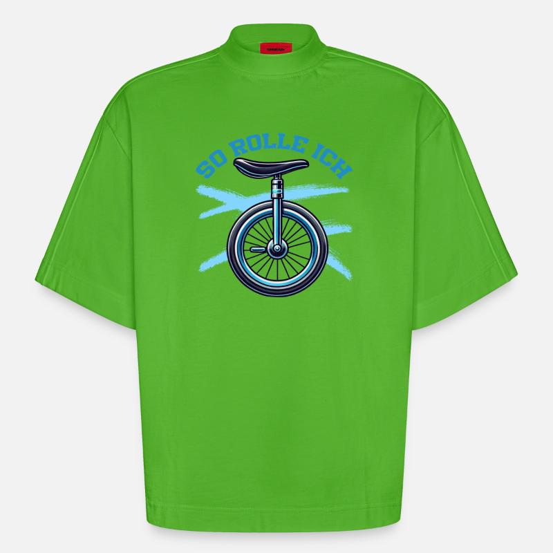 So Rolle Ich Einrad Einradfahrer - Heavyweight Oversized Organic Boxy T-Shirt Made in EU - Apple Neon