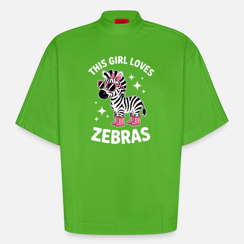 Zebra Spruch Lustiges Zebra Geschenk - Heavyweight Oversized Organic Boxy T-Shirt Made in EU - Apple Neon