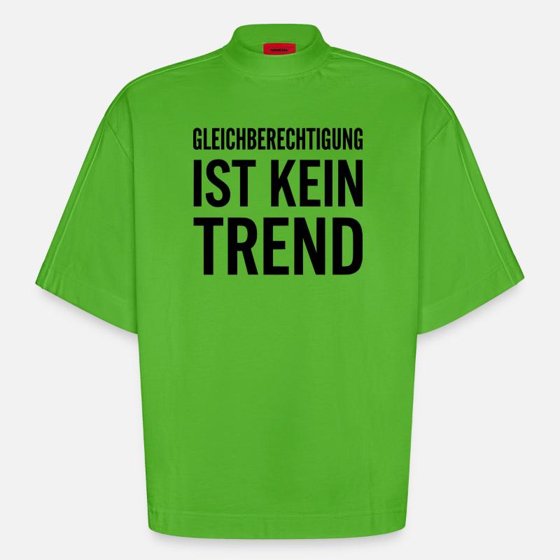 Equality is not a trend statement - Heavyweight Oversized Organic Boxy T-Shirt Made in EU - Apple Neon
