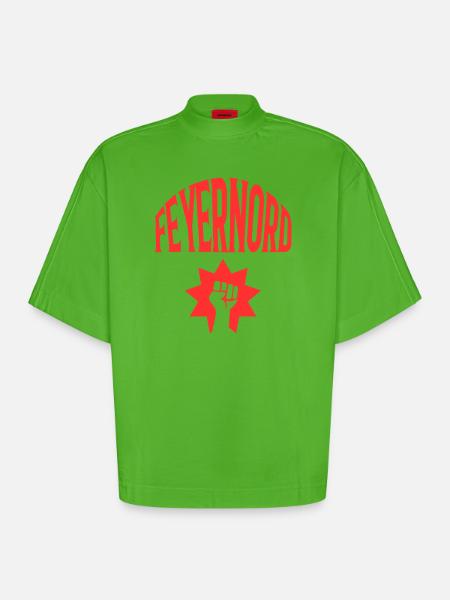 Feyernord - Heavyweight Oversized Organic Boxy T-Shirt Made in EU - Apple Neon