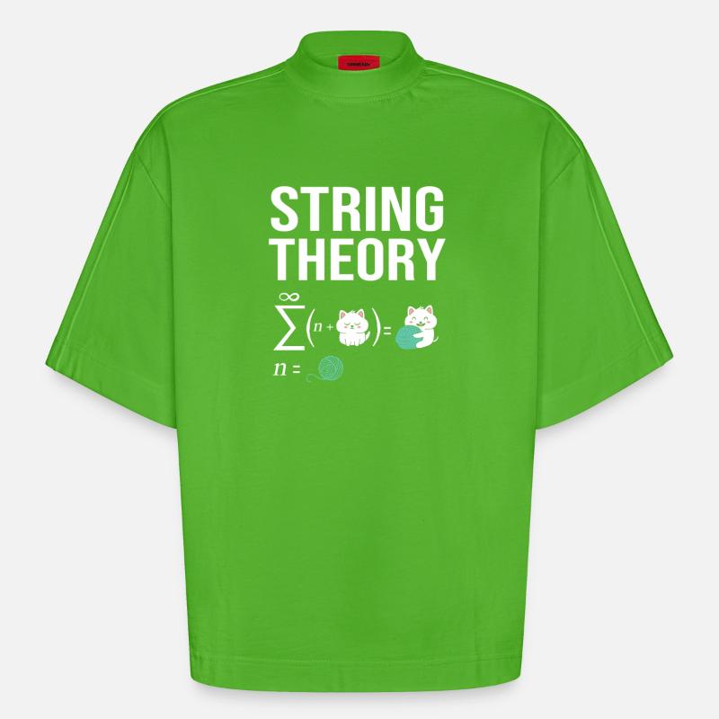 Quantensprung Quanten Physik Quantenphysik - Heavyweight Oversized Organic Boxy T-Shirt Made in EU - Apple Neon