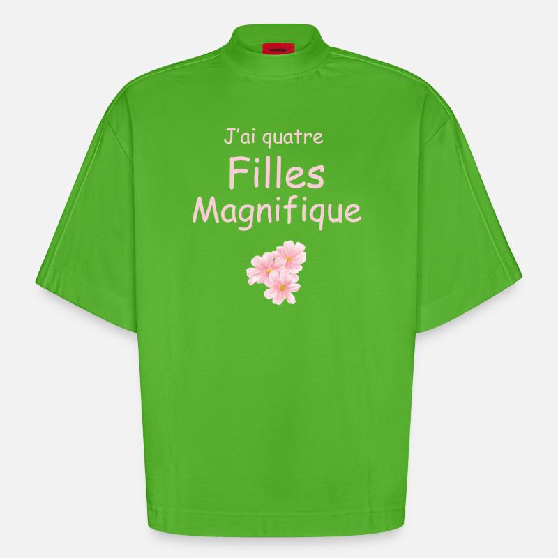 Vier wunderschöne Mädchen - Heavyweight Oversized Organic Boxy T-Shirt Made in EU - Apple Neon
