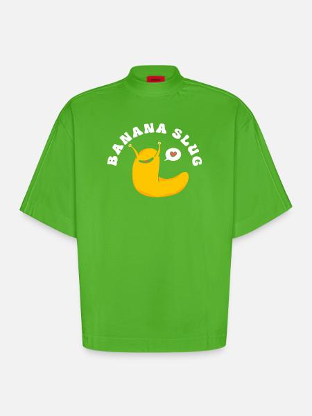 escargot banane - T-shirt bio épais oversize Boxy fabriqué en UE - Apple Neon