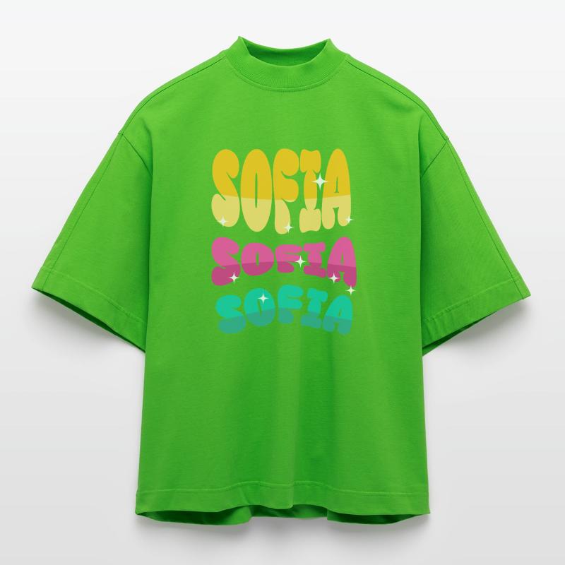 Nom de Sofia T-shirt bio épais oversize Boxy fabriqué en UE