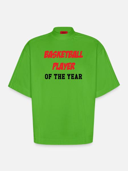 Basketball Player of the Year - Heavyweight Oversized Organic Boxy T-Shirt Made in EU - Apple Neon