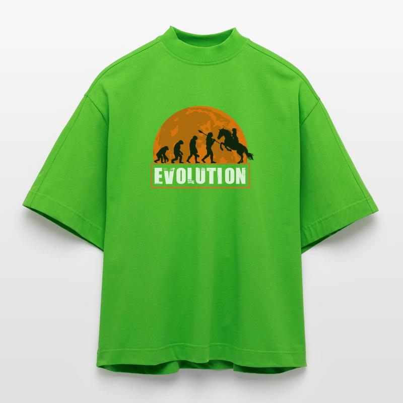 Évolution du jockey de courses de chevaux Cavalier T-shirt bio épais oversize Boxy fabriqué en UE