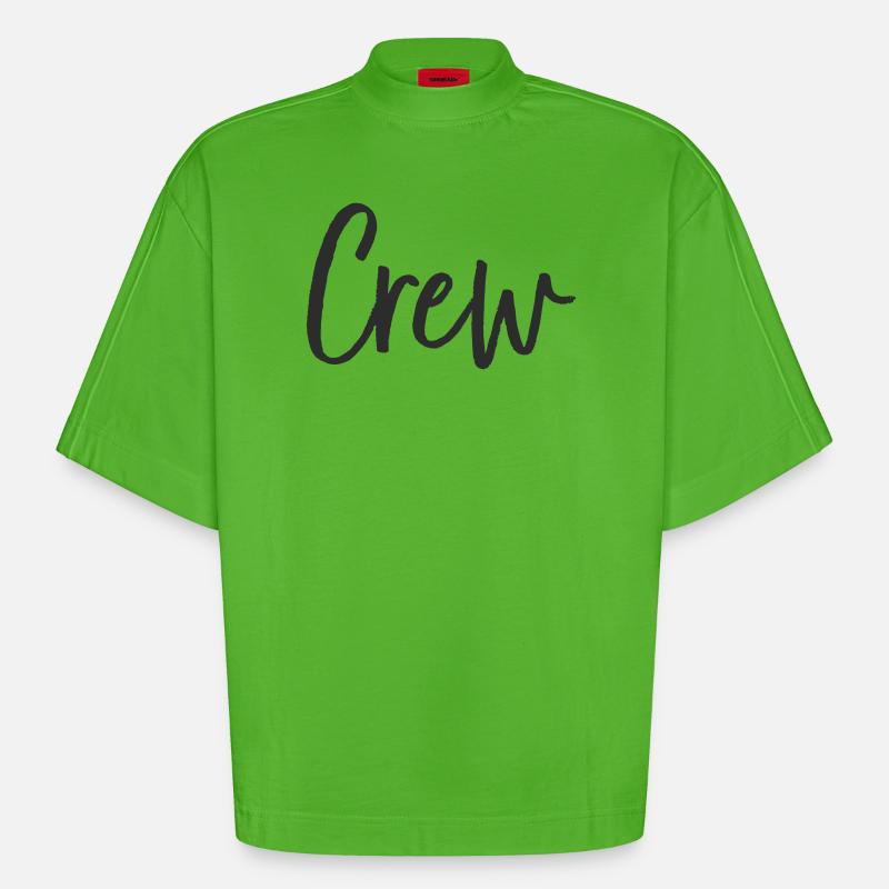 Conception du lettrage manuel de l’équipage - T-shirt bio épais oversize Boxy fabriqué en UE - Apple Neon