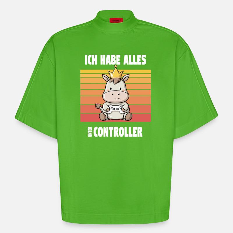 Conception d’animaux de jeu - T-shirt bio épais oversize Boxy fabriqué en UE - Apple Neon