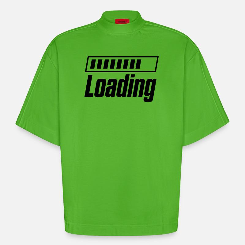 Loading Loading Bar - Heavyweight Oversized Organic Boxy T-Shirt Made in EU - Apple Neon