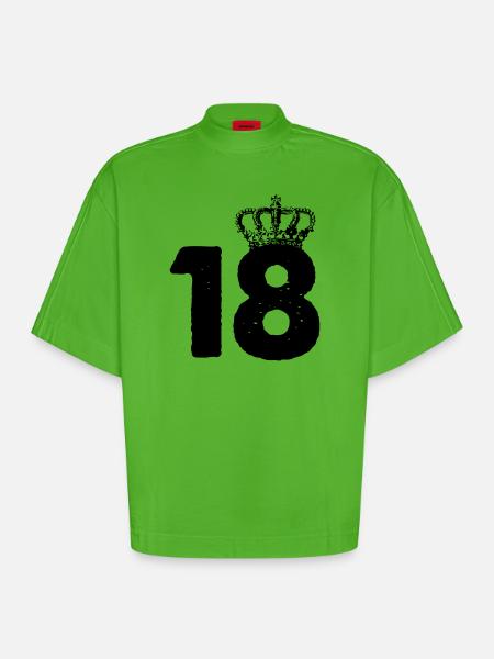 18 Crowns - Heavyweight Oversized Organic Boxy T-Shirt Made in EU - Apple Neon