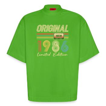 40. Geburtstag 40 Jahre Original 1986 - Heavyweight Oversized Organic Boxy T-Shirt Made in EU - Apple Neon - Vorne